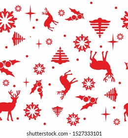 Seamless pattern on the theme of Christmas holidays. Merry christmas and a happy new year!