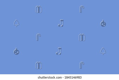 Seamless pattern on the theme of Christmas and New Year. Winter background. Suitable for printing holiday gift wrapping, decor, postcards and other. Made in blue colors. Vector.