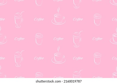 Seamless pattern on the theme of coffee.