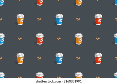 Seamless pattern on the theme of coffee.