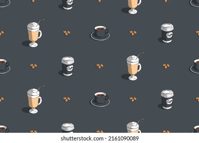 Seamless pattern on the theme of coffee.