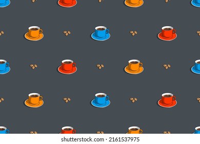 Seamless pattern on the theme of coffee.