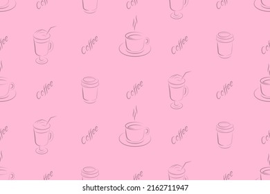 Seamless pattern on the theme of coffee.