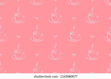 Seamless pattern on the theme of coffee.