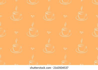 Seamless pattern on the theme of coffee.