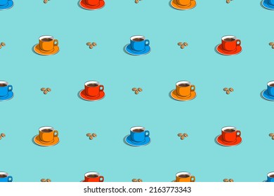 Seamless pattern on the theme of coffee.