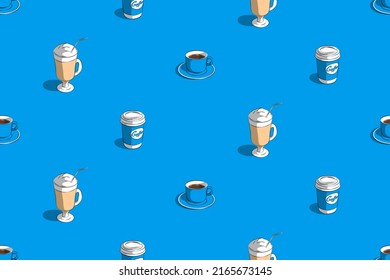 Seamless pattern on the theme of coffee.