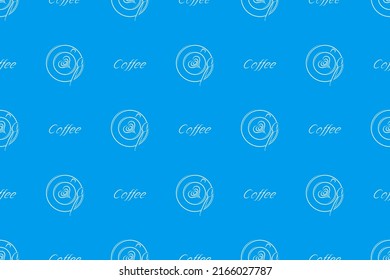 Seamless pattern on the theme of coffee.Cups of coffee top view.
