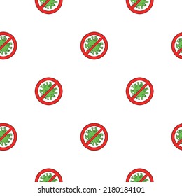 Seamless pattern on the theme of coronavirus infection