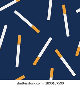 Seamless pattern on the theme of The Great American Smokeout on November 19. Decorated with a cigarettes.