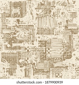 Seamless pattern on the theme of Greece