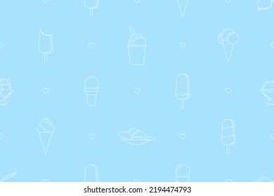 Seamless pattern on the theme of ice cream.