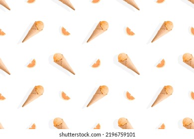 Seamless pattern on the theme of ice cream.