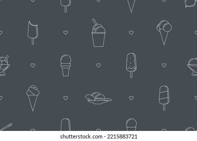 Seamless pattern on the theme of ice cream.