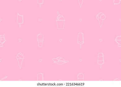 Seamless pattern on the theme of ice cream.