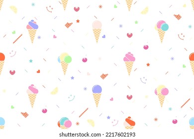Seamless pattern on the theme of ice cream.