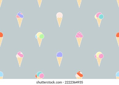 Seamless pattern on the theme of ice cream.