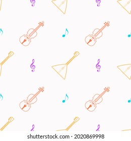 Seamless pattern on the theme of music. Vector illustration.