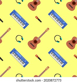 Seamless pattern on the theme of music. Vector illustration.