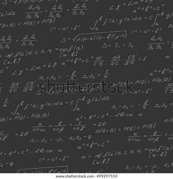 Seamless Pattern On Theme Subject Mathematics Stock Vector Royalty Free