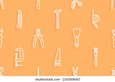 Seamless pattern on the theme of tools and repairs.