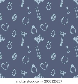 Seamless pattern on the theme of video games. Vector illustration.