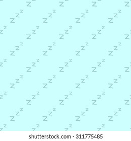 Seamless Pattern On The Topic Of Sleep A Night With Repeated Letters ZZZ In Soft Light Blue Color