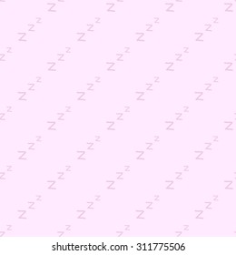 Seamless Pattern On The Topic Of Sleep A Night With Repeated Letters ZZZ In Soft Light Pink