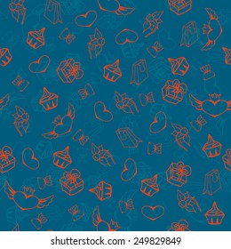 Seamless pattern on Valentine's Day