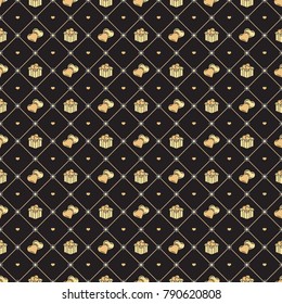 Seamless pattern on Valentines Day. Vector texture for greetings postcard, invitation, banner