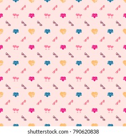 Seamless pattern on Valentines Day. Vector texture for greetings postcard, invitation, banner