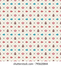 Seamless pattern on Valentines Day. Vector texture for greetings postcard, invitation, banner
