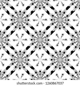 Seamless pattern on white background. Floral stylish background with snowflake. Vector repeating texture eps10
