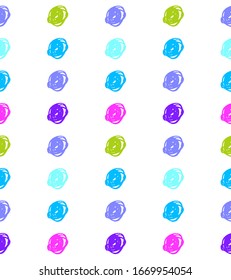 patrón sin fisuras en un fondo blanco con puntos multicolores dibujados a mano