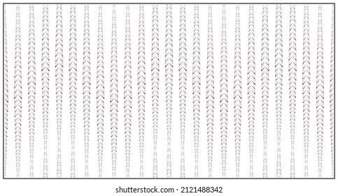 Seamless pattern on white background. Has the shape of a wave. Consists of simple colored geometric forms. Useful as design element for texture and artistic compositions.