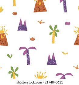 seamless pattern on a white background with elements of African wildlife for the design of children's textiles and children's room