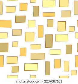 Seamless pattern on a white background with rectangles of various sizes and shades