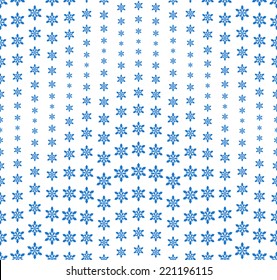 Seamless pattern on a white background. Has the shape of a wave. Consists of abstract elements having the shape of snowflakes. Vector illustration.