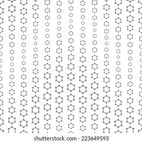 Seamless pattern on a white background. Has the shape of a wave. Consists of abstract elements in black. Useful as design element for texture, pattern and artistic compositions.