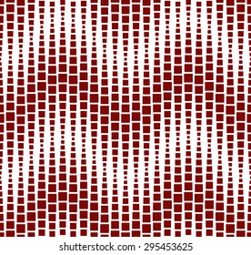Seamless pattern on a white background. Has the shape of a wave. Consists of geometric elements in dark red color. Useful as design element for texture, pattern and artistic compositions.