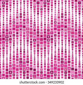 Seamless pattern on white background. Has the shape of a wave. Consists of geometric elements. In magenta. Useful as design element for texture, pattern and artistic compositions.