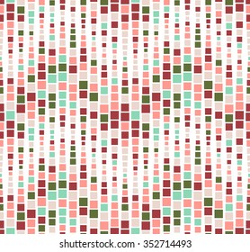 Seamless pattern on white background. Has the shape of a wave. Consists of geometric elements. In color. Useful as design element for texture, pattern and artistic compositions.