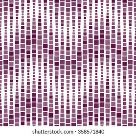 Seamless pattern on white background. Has the shape of a wave. Consists of geometric elements. In violet. Useful as design element for texture, pattern and artistic compositions.