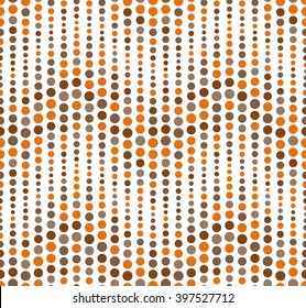 Seamless pattern on a white background. Has the shape of a wave. Consists of geometric elements of round shape in color. Useful as design element for texture, pattern and artistic compositions.