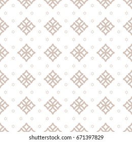 Seamless pattern of on a white background, cross and star motif,  ornamental background
