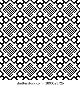 Seamless pattern on white and black colour suitable for fabric, textile, paper, or interior design like wall art.