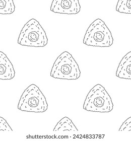 Seamless pattern with onigiri for decorative print, wrapping paper, menu, wallpaper and fabric