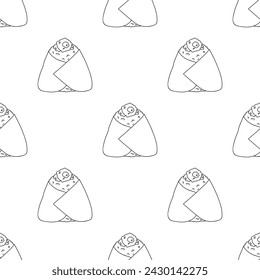 Seamless pattern with onigiri for decorative print, wrapping paper, menu, wallpaper and fabric