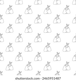 Patrón sin costuras con onigiri para impresión decorativa, papel de embalaje, menú, Fondo de pantalla y tela