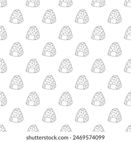 Seamless pattern with onigiri for decorative print, wrapping paper, menu, wallpaper and fabric